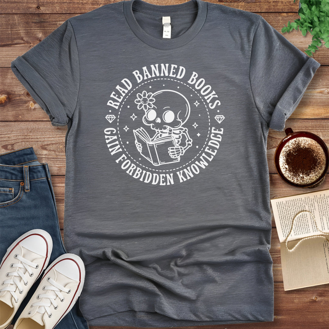 Read Banned Books Skeleton Shirt