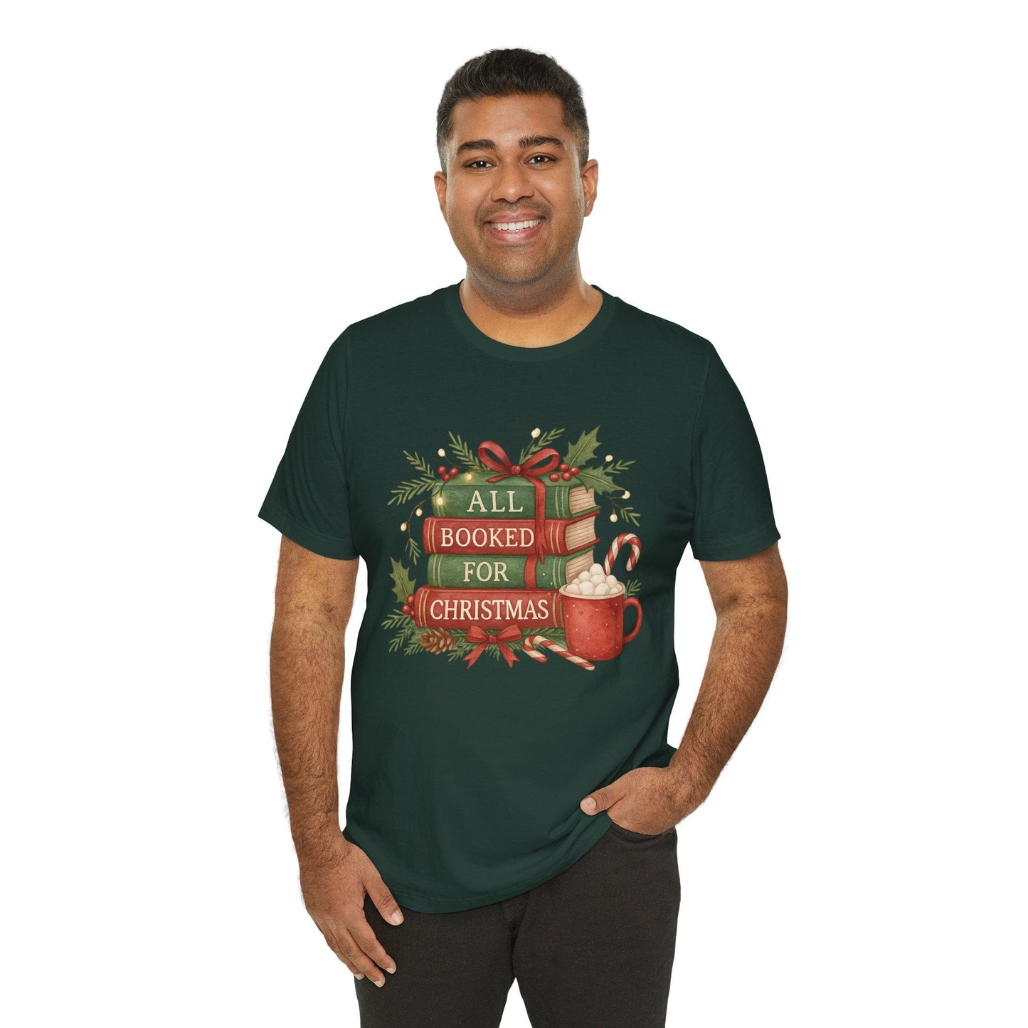 T-Shirt All Booked For Christmas Cozy Bookish Shirt