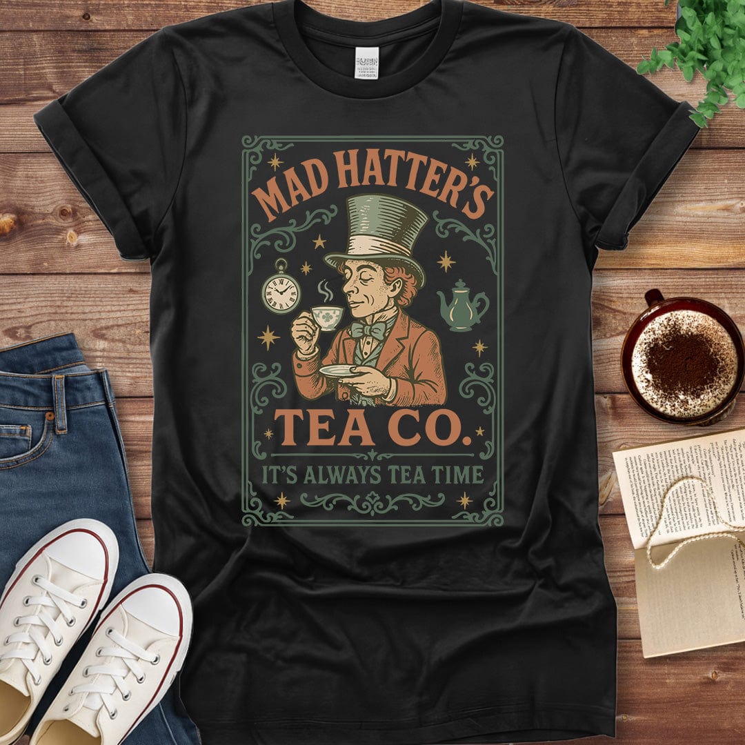 Printful T-shirt Black / S Mad Hatter Shirt - Alice in Wonderland