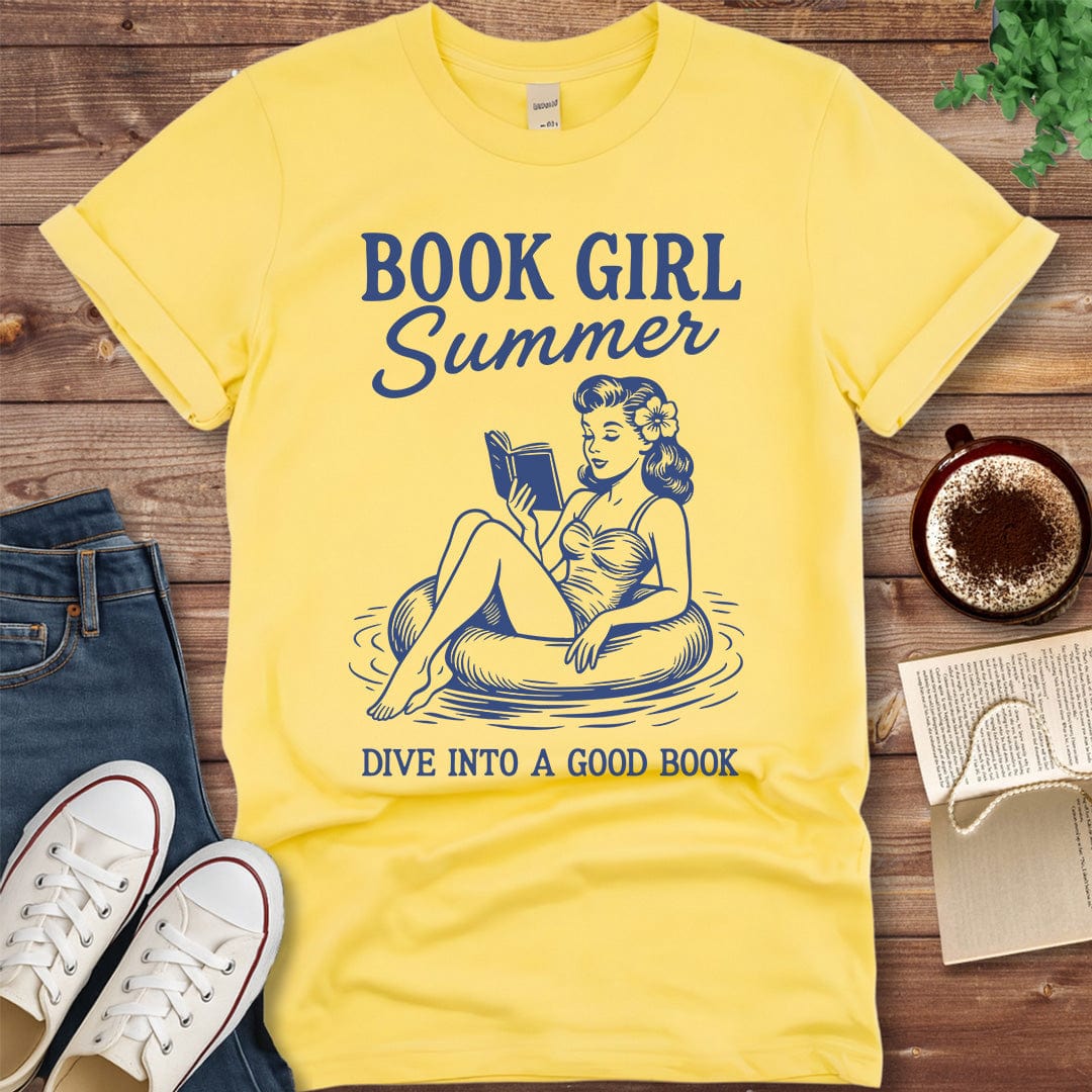 Printful T-shirt Cornsilk / S Book Girl Summer Shirt