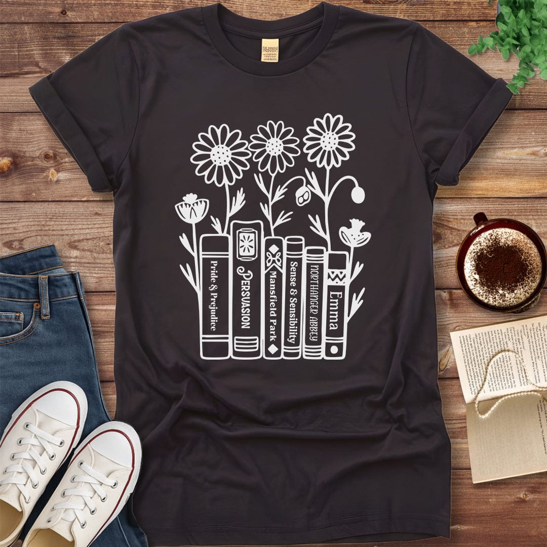 Pride & Pedantry Literary Tees T-shirt Dark Chocolate / S Jane Austen Books Shirt