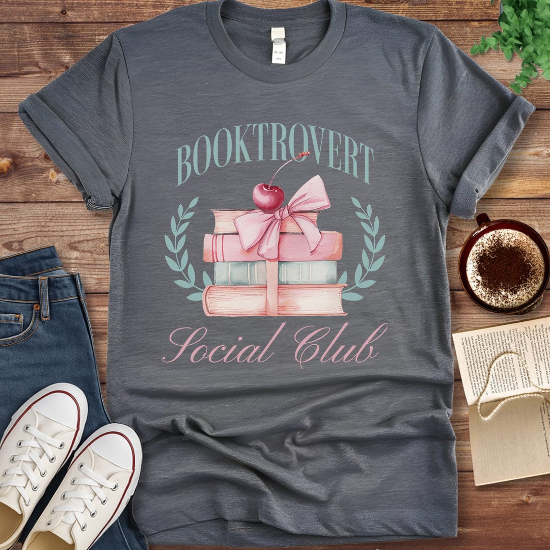 Printful T-shirt Dark Heather / S Booktrovert Social Club T-shirt