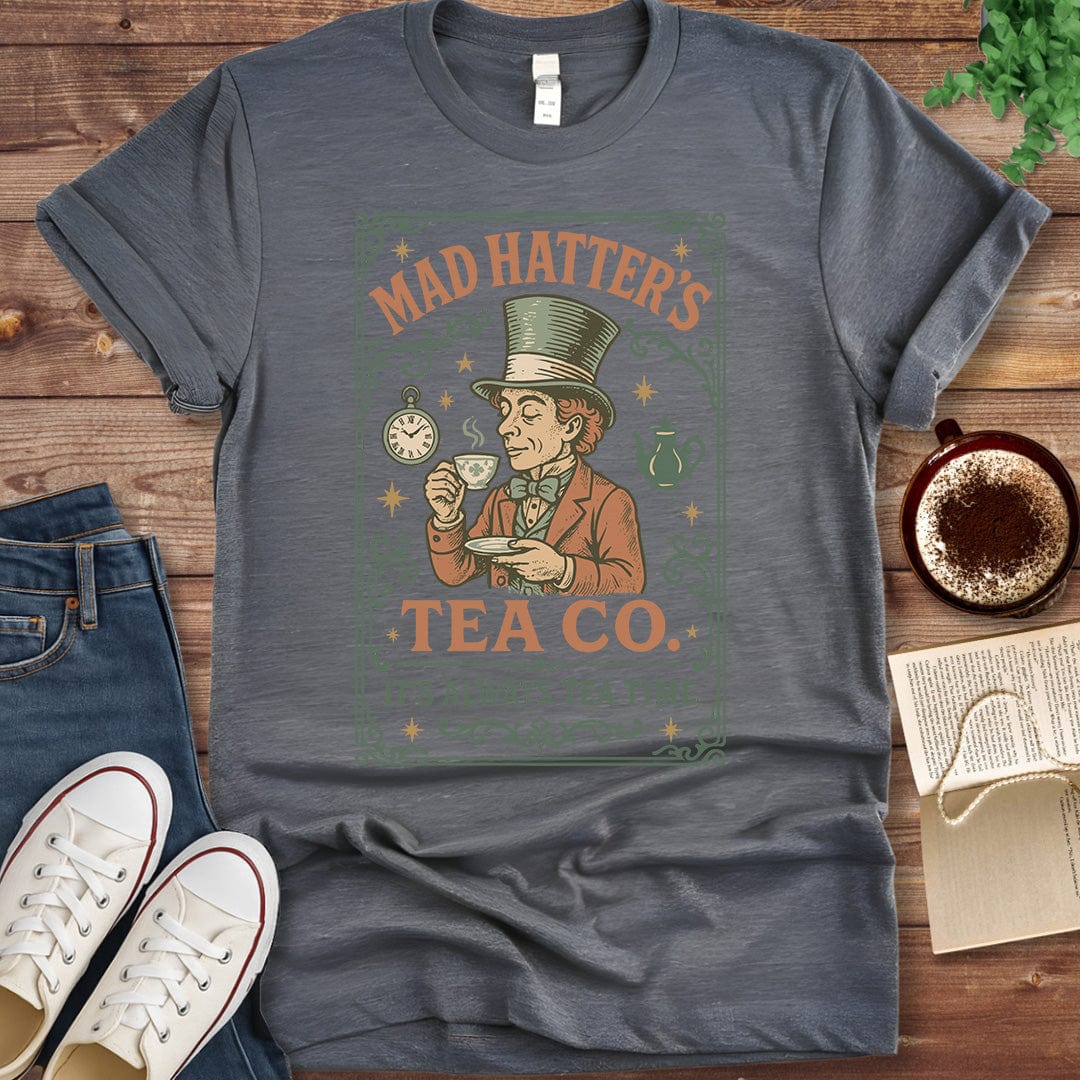 Printful T-shirt Dark Heather / S Mad Hatter Shirt - Alice in Wonderland