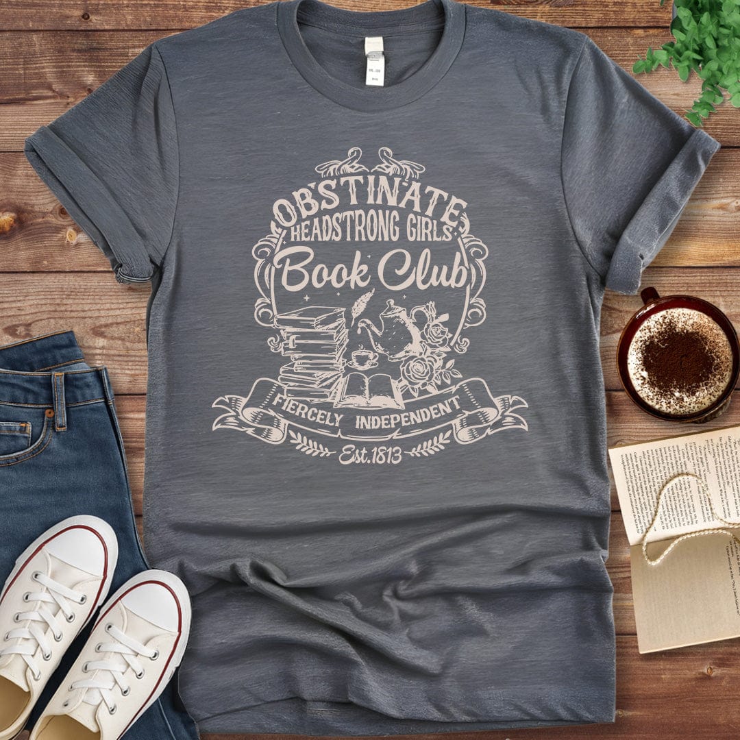 Printful T-shirt Dark Heather / S Obstinate Headstrong Girls Book Club Shirt