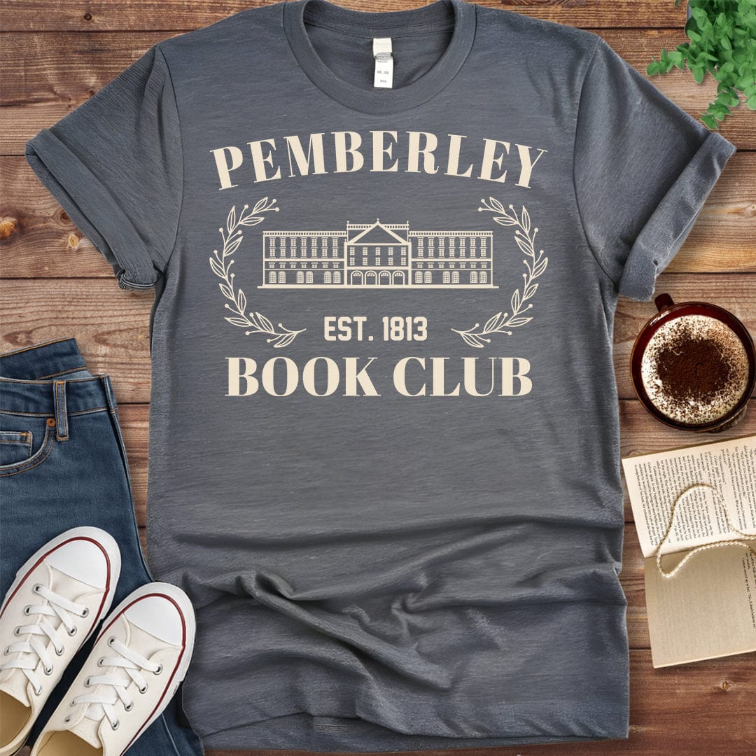 Pride & Pedantry Literary Tees T-shirt Dark Heather / S Pemberley Book Club Shirt