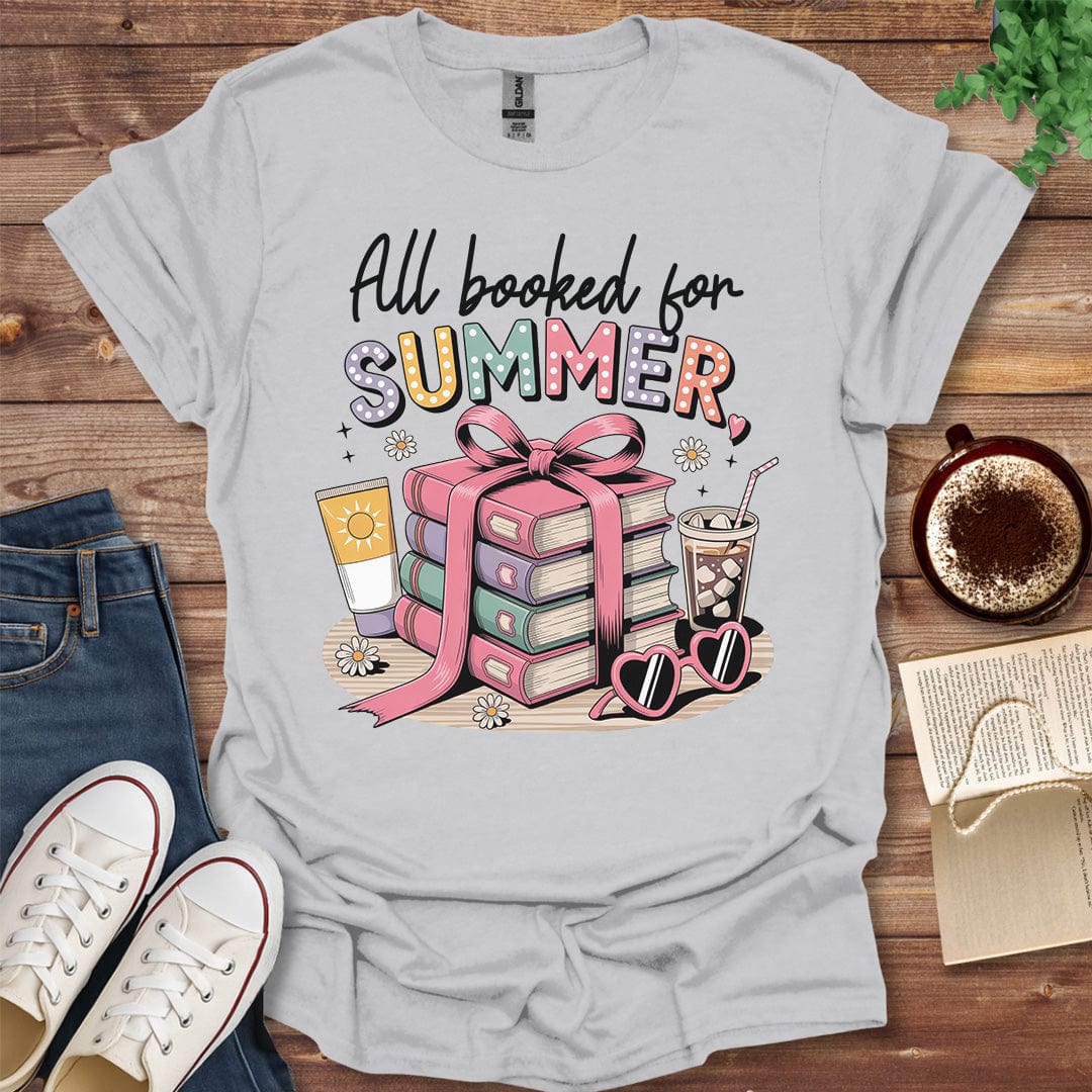 Printful T-shirt Ice Gray / S All Booked for Summer Shirt