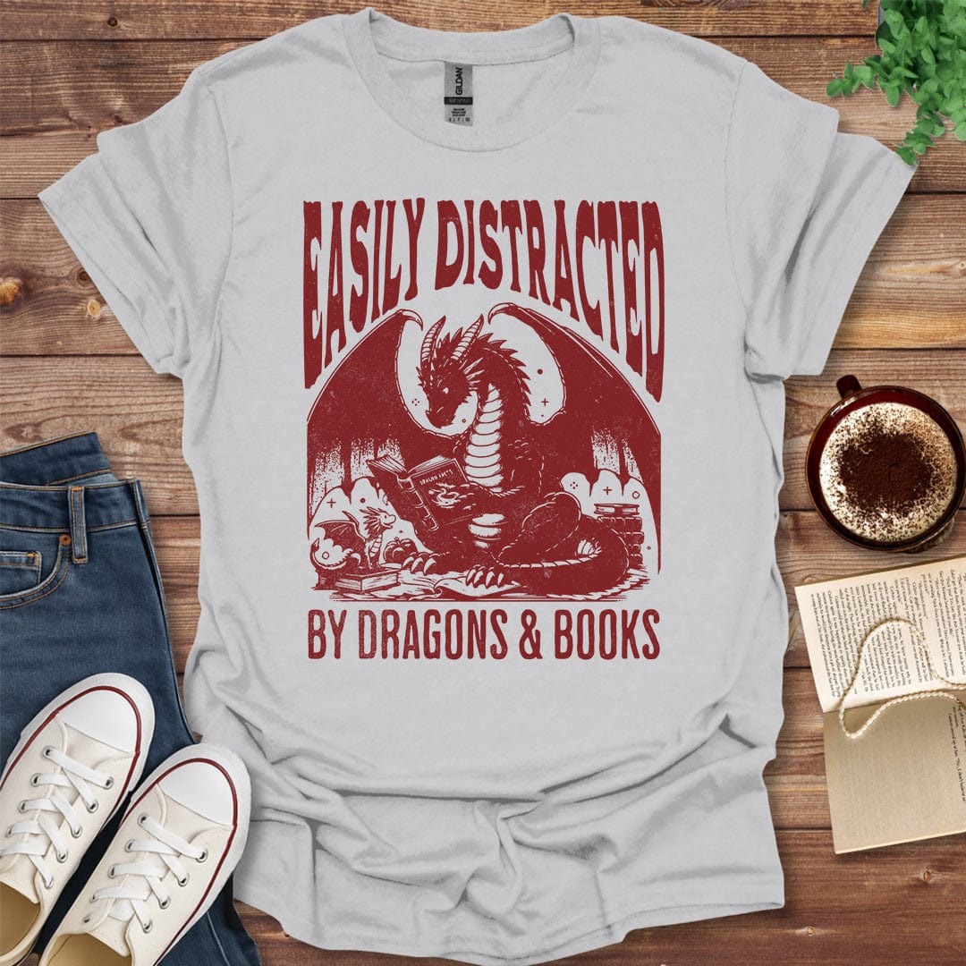 Printful T-shirt Ice Gray / S Dragons & Books Shirt