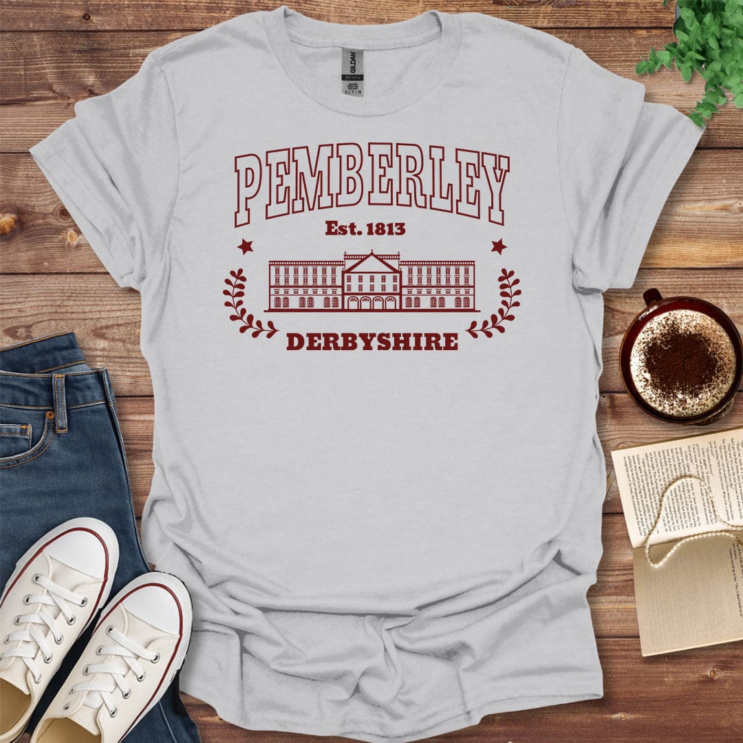 Pride & Pedantry Literary Tees T-shirt Ice Gray / S Pemberley Derbyshire Shirt