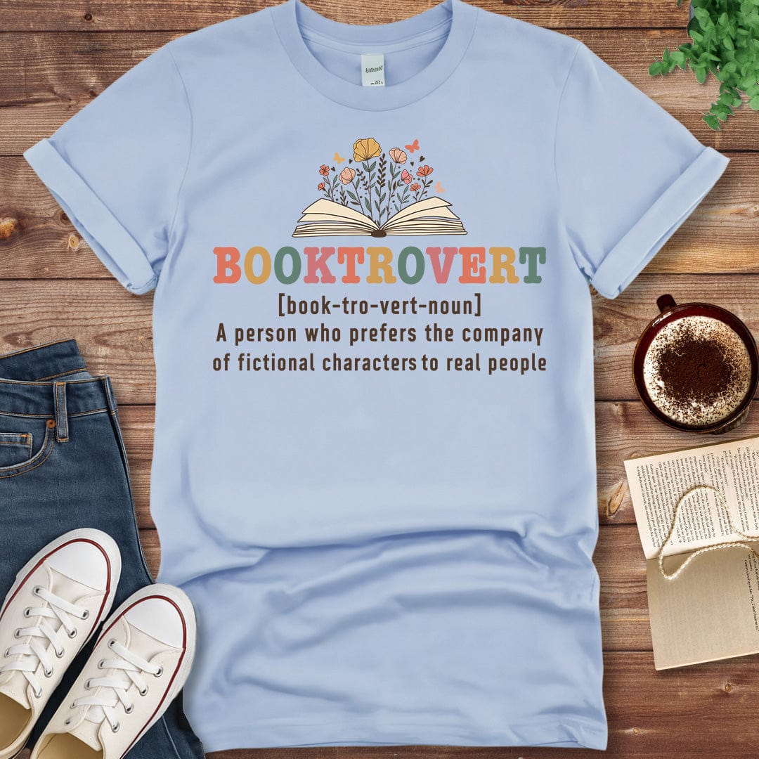 Printful T-shirt Light Blue / S Booktrovert Definition Shirt