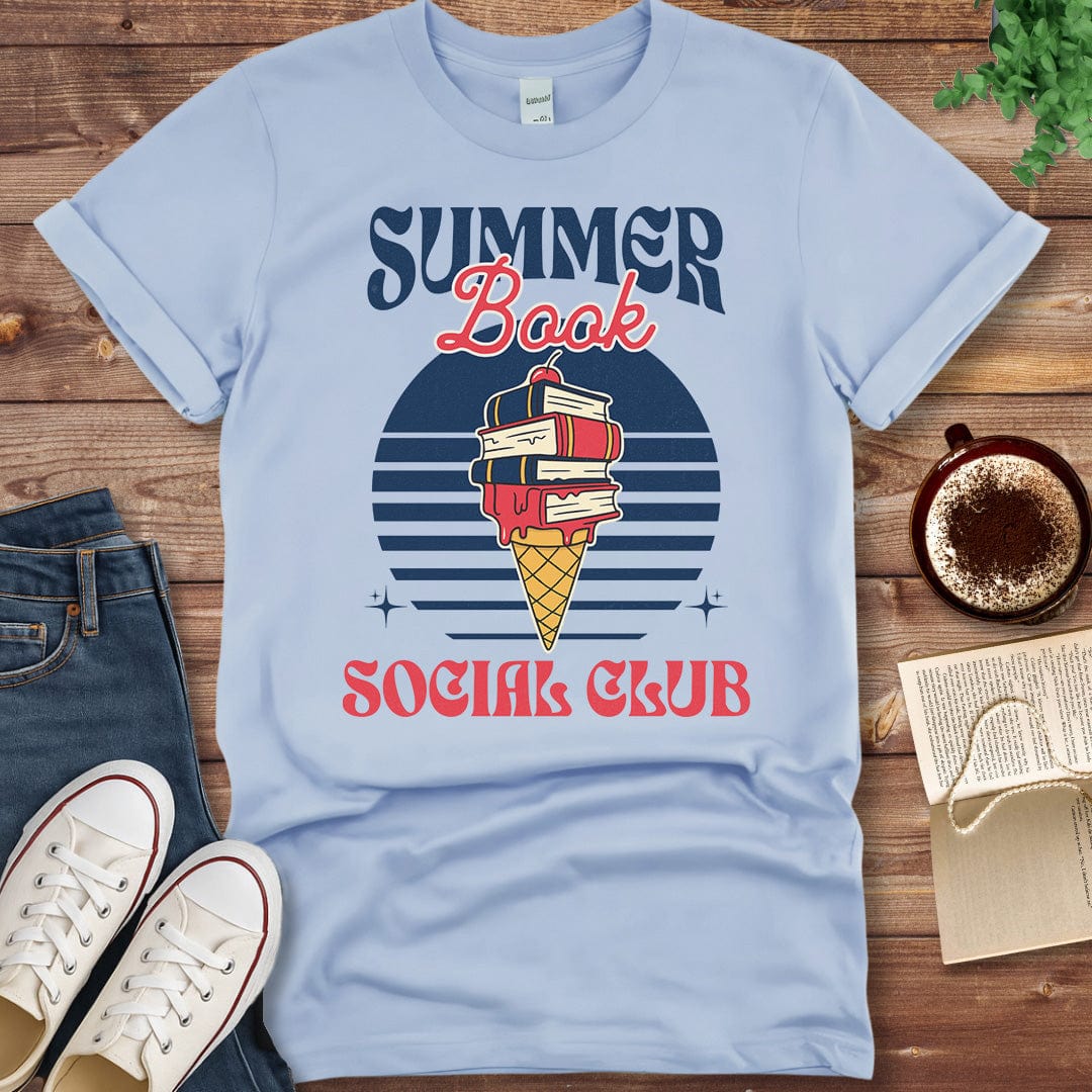Printful T-shirt Light Blue / S Summer Book Social Club Shirt