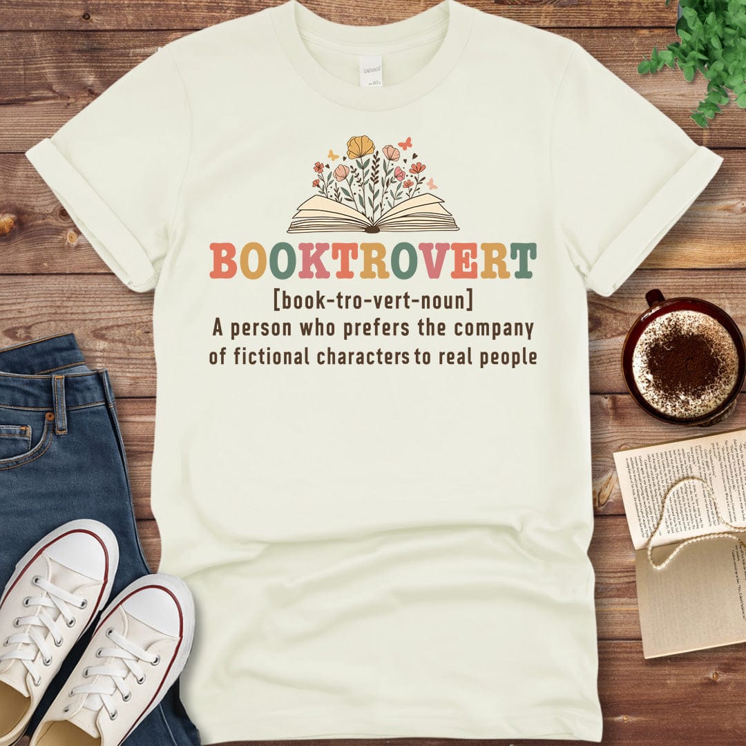 Printful T-shirt Natural / S Booktrovert Definition Shirt