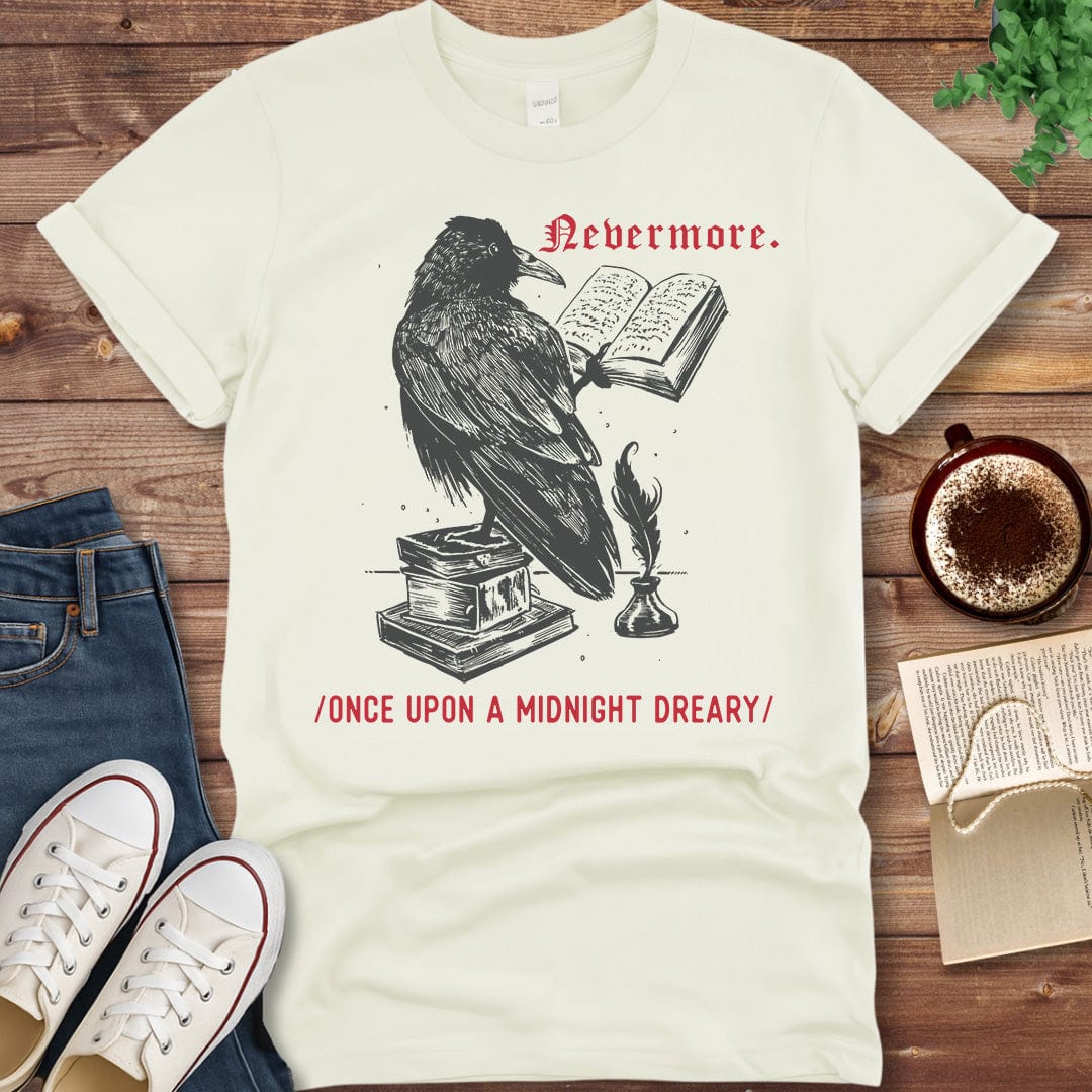 Printful T-shirt Natural / S Edgar Allan Poe Shirt – The Raven-Inspired Design