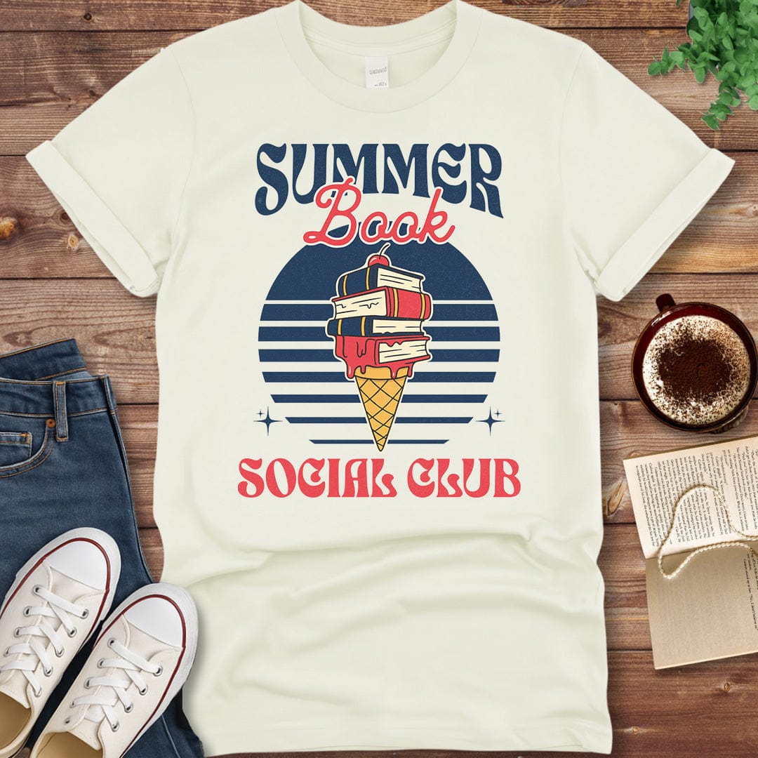 Printful T-shirt Natural / S Summer Book Social Club Shirt