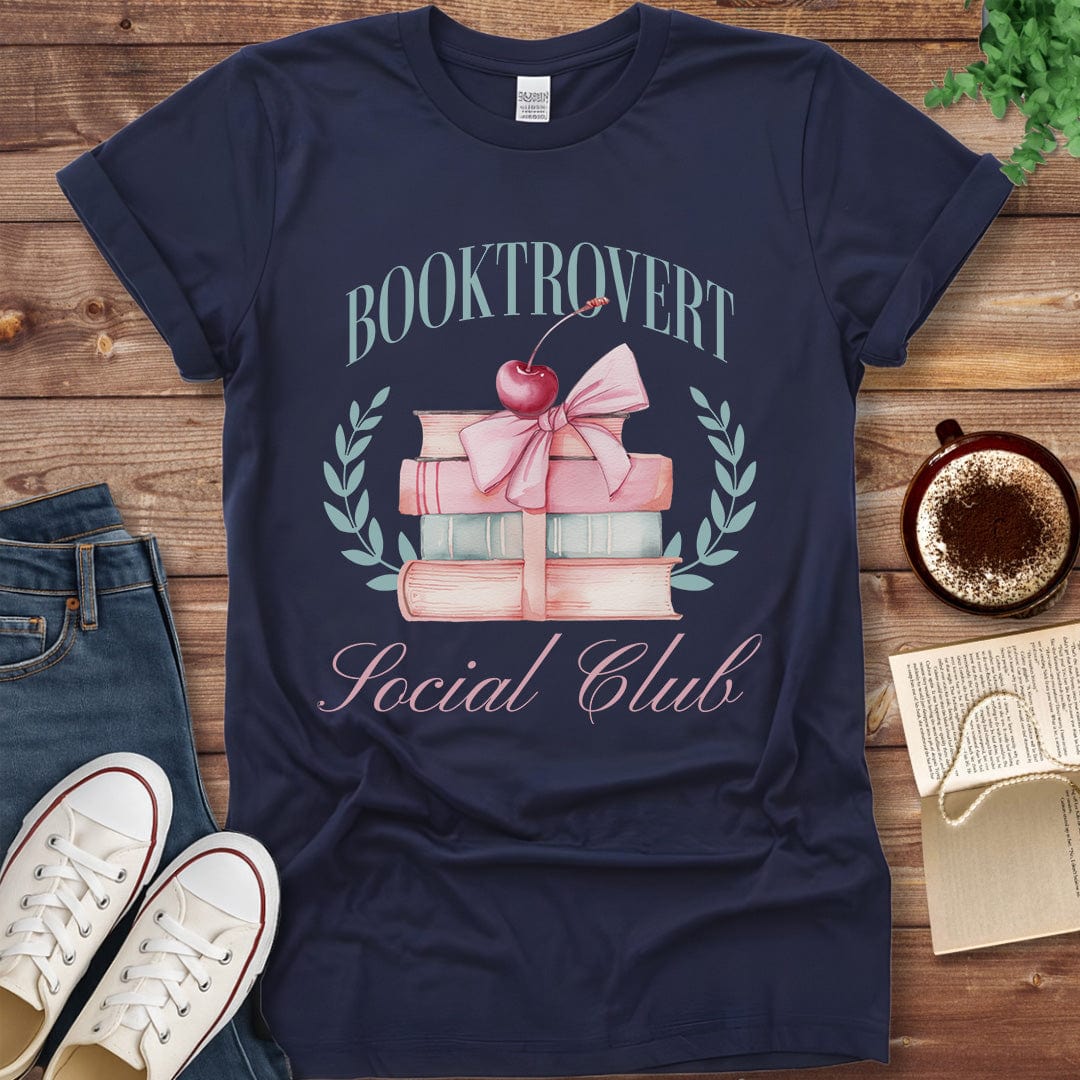 Printful T-shirt Navy / S Booktrovert Social Club T-shirt