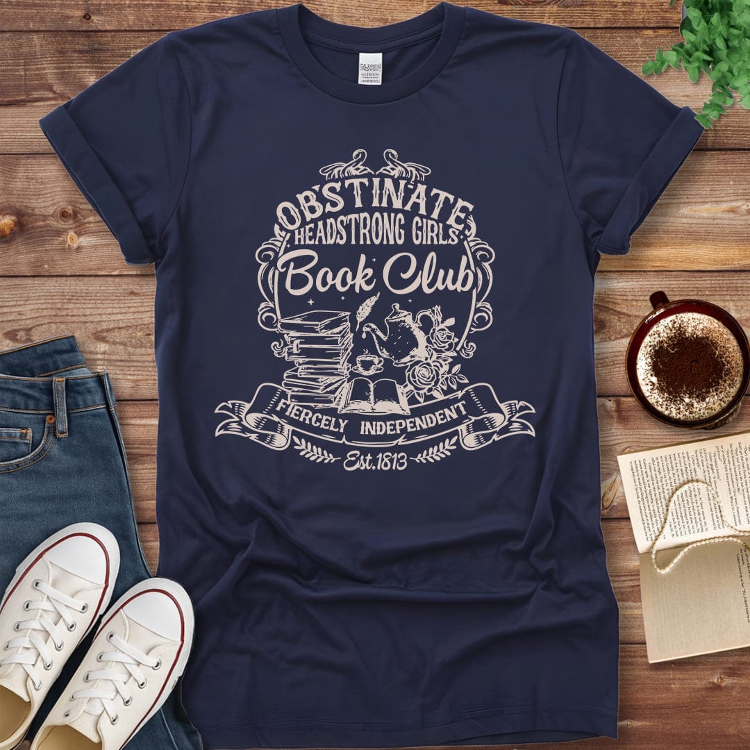 Printful T-shirt Navy / S Obstinate Headstrong Girls Book Club Shirt