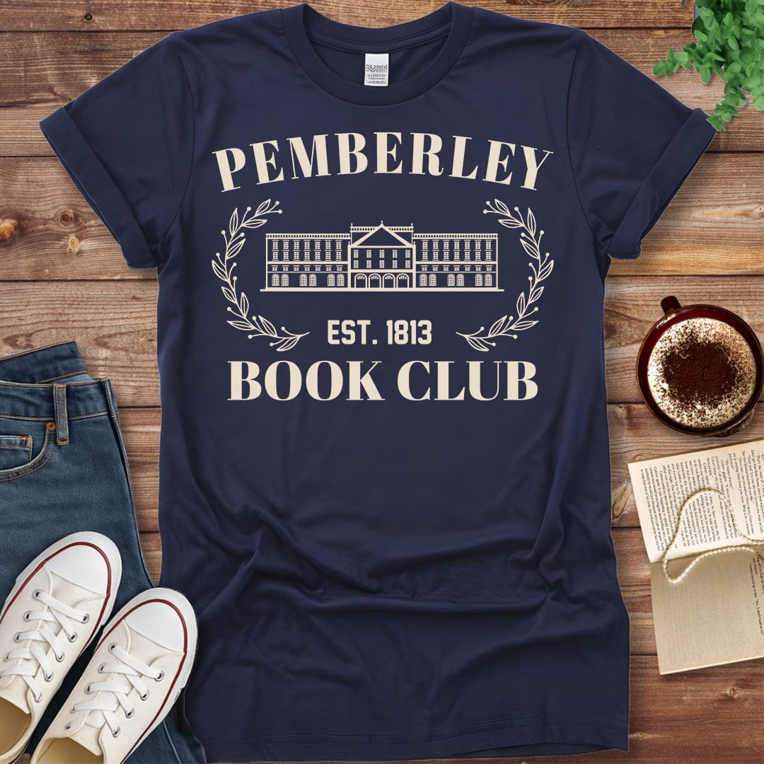 Pride & Pedantry Literary Tees T-shirt Navy / S Pemberley Book Club Shirt