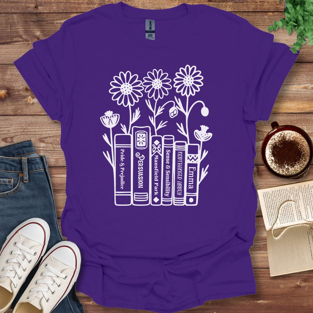 Pride & Pedantry Literary Tees T-shirt Purple / S Jane Austen Books Shirt