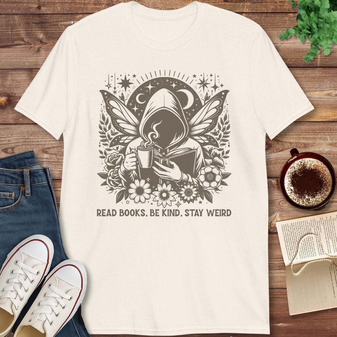 Printful T-shirt Read Books Be Kind Stay Weird Shirt