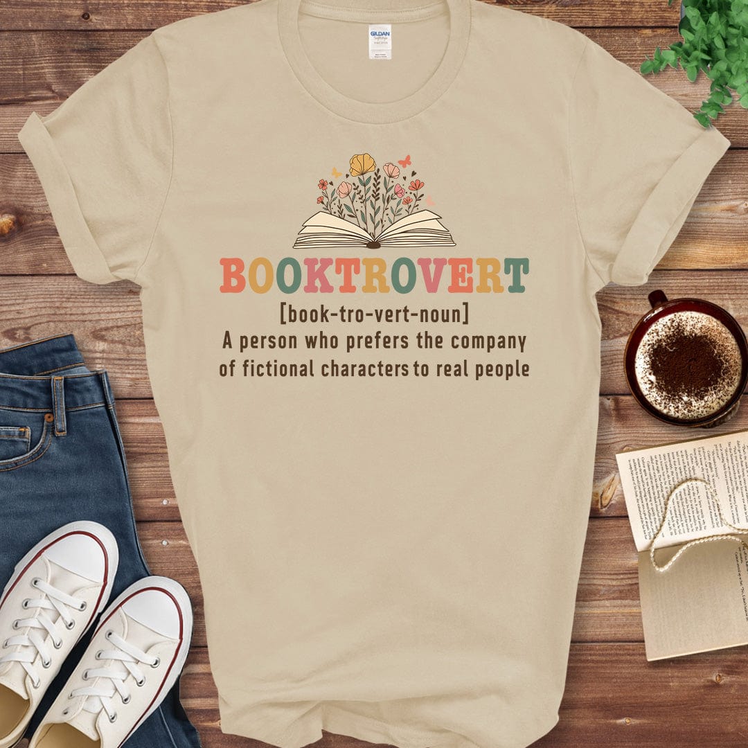 Printful T-shirt Sand / S Booktrovert Definition Shirt
