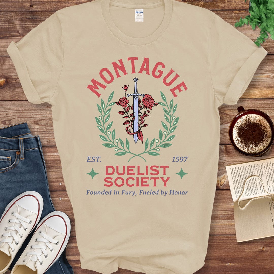 Printful T-shirt Sand / S Montague Duelist Society Shirt – Romeo and Juliet