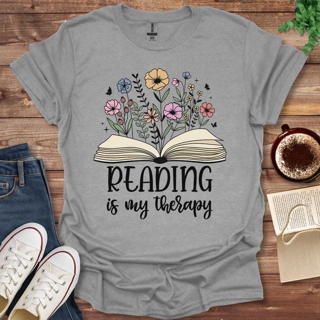 Printful T-shirt Sport Grey / S Reading Is My Therapy Shirt
