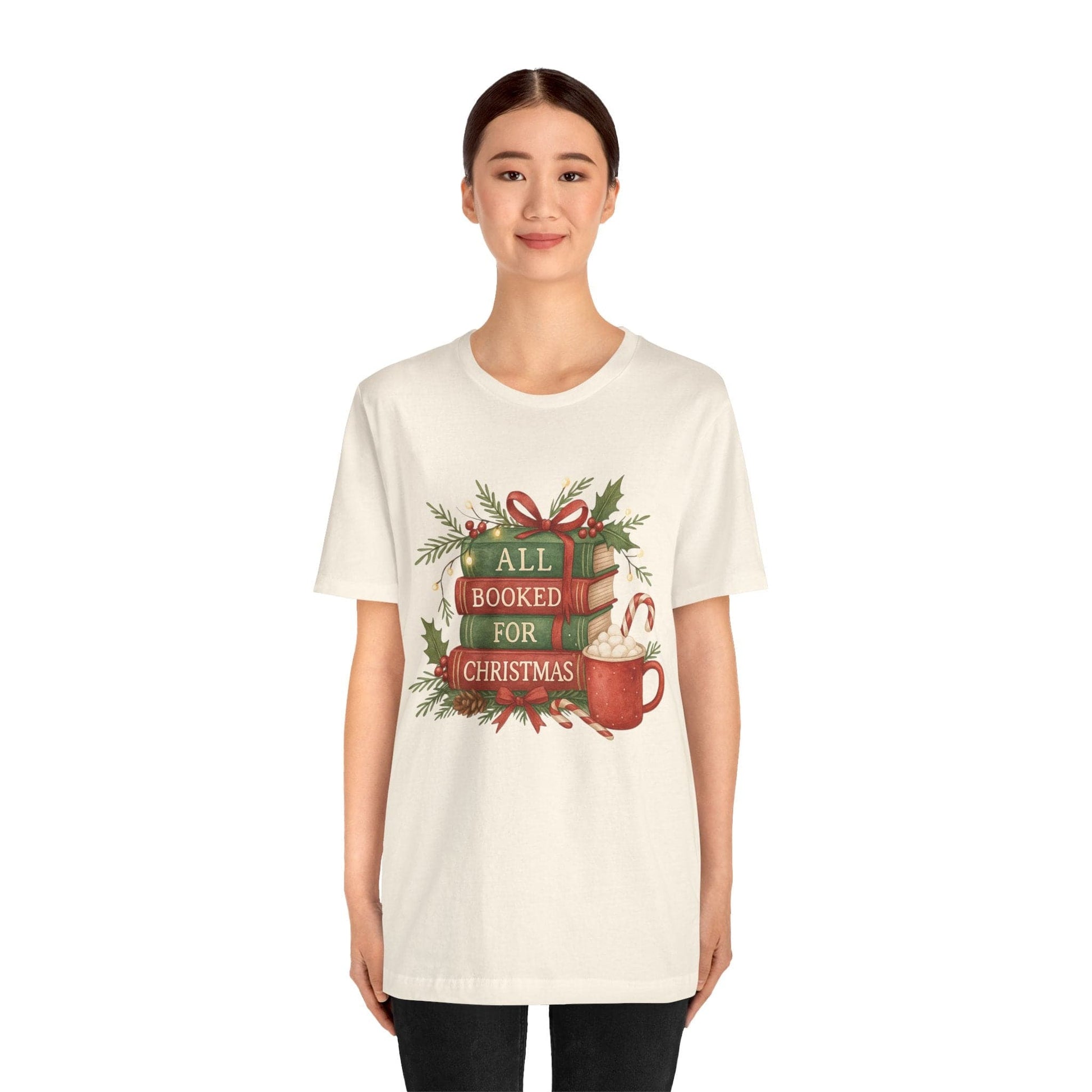 T-Shirt All Booked For Christmas Cozy Bookish Shirt
