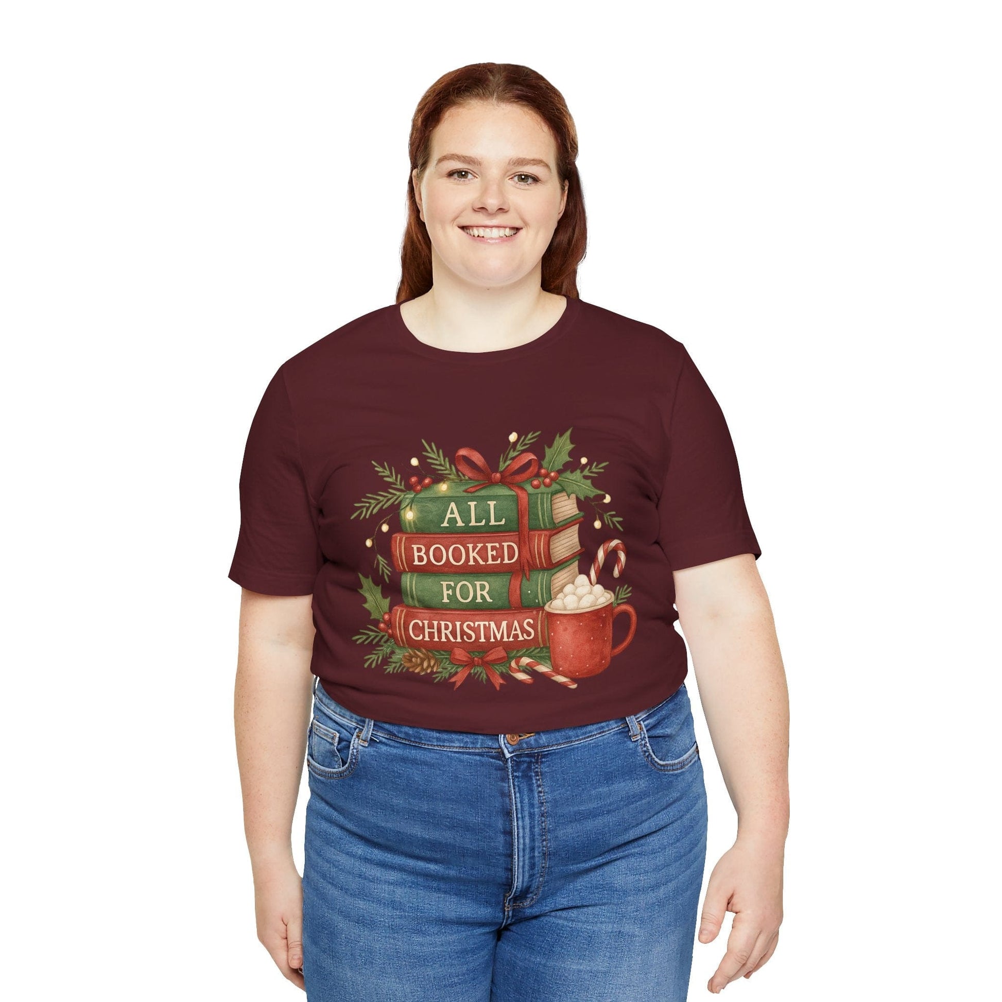 T-Shirt All Booked For Christmas Cozy Bookish Shirt