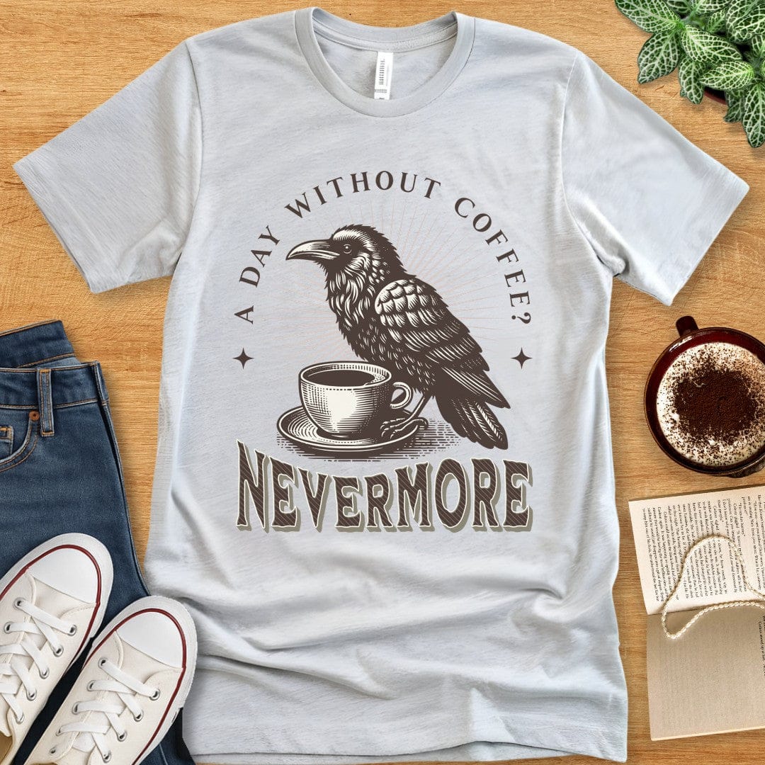 T-Shirt Ash / S Books and Coffee T-shirt “Nevermore”