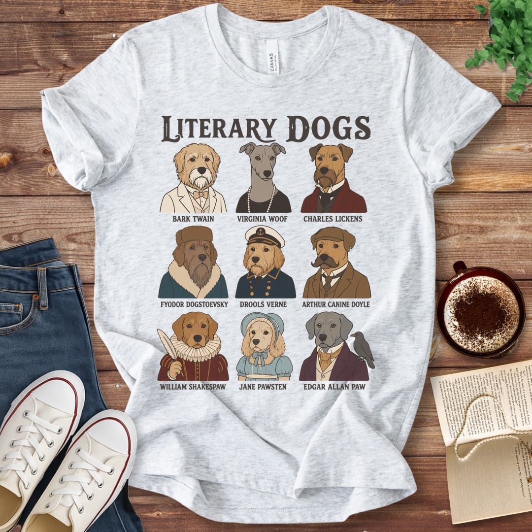 T-Shirt Ash / S Literary Dogs T-Shirt