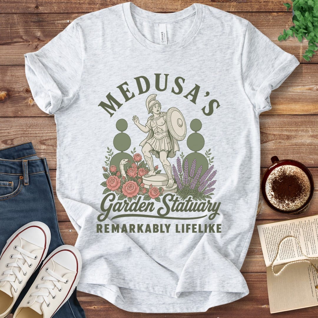 T-Shirt Ash / S Medusa's Garden Statuary Remarkably Lifelike T-Shirt