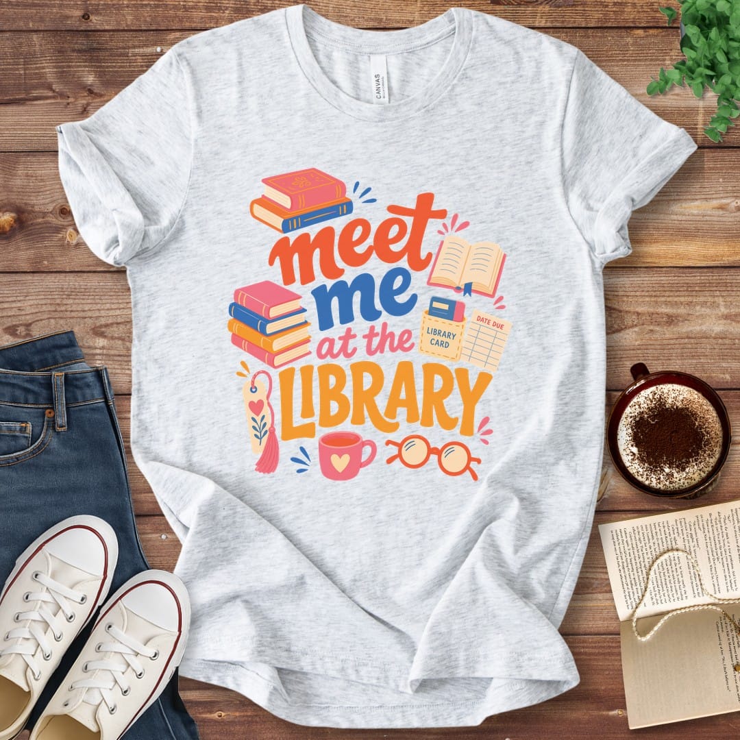 T-Shirt Ash / S Meet Me at the Library Illustrated T-Shirt
