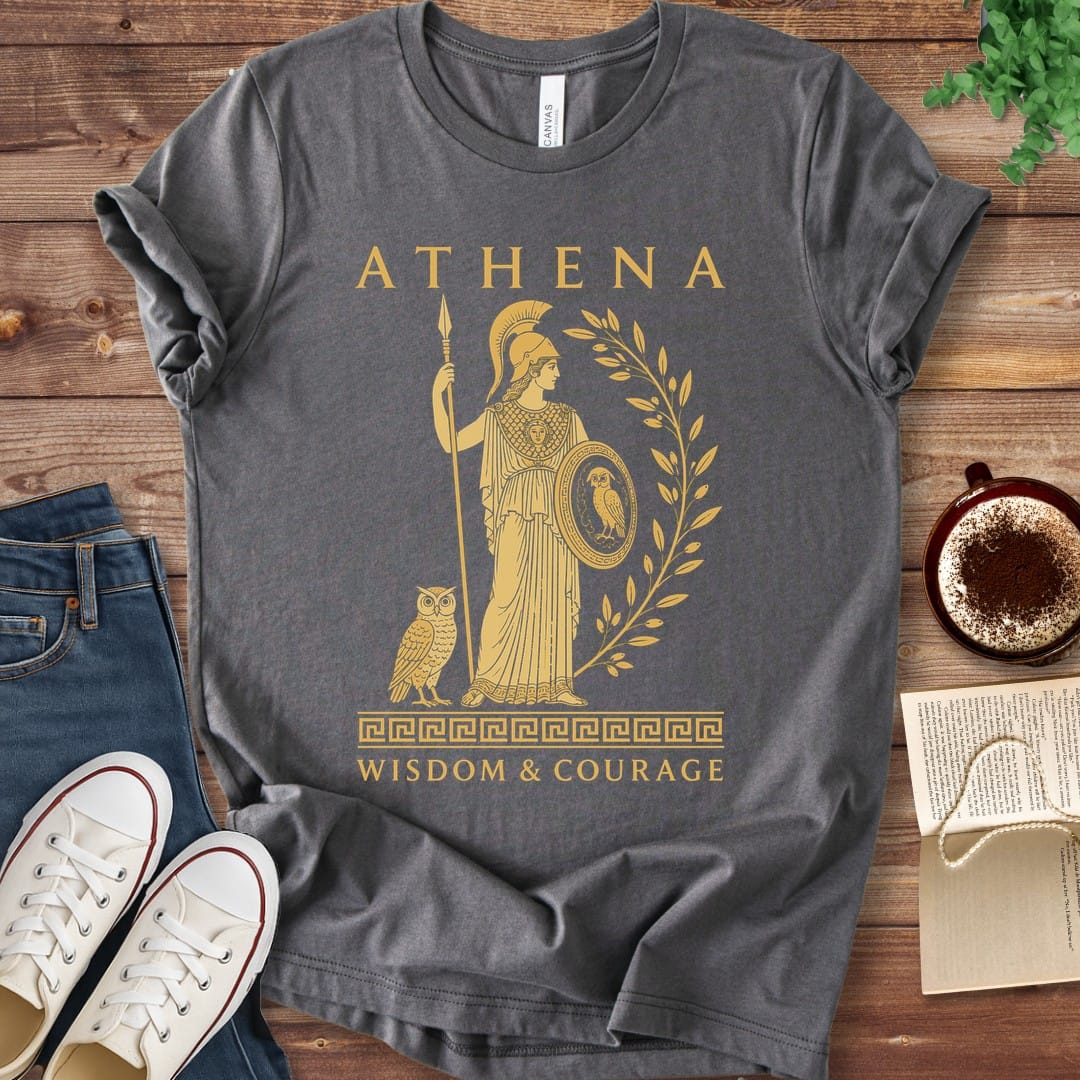 T-Shirt Asphalt / S Athena Wisdom and Courage T-Shirt