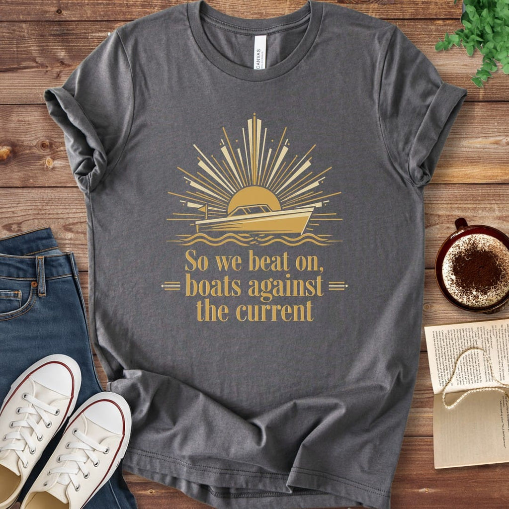 T-Shirt Asphalt / S Boats Against the Current Great Gatsby T-Shirt