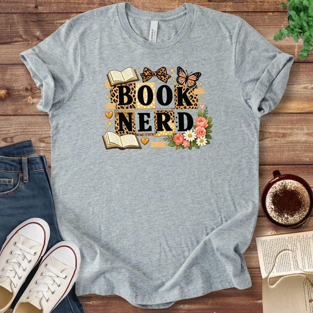 T-Shirt Athletic Heather / S Book Nerd Scrapbook Shirt