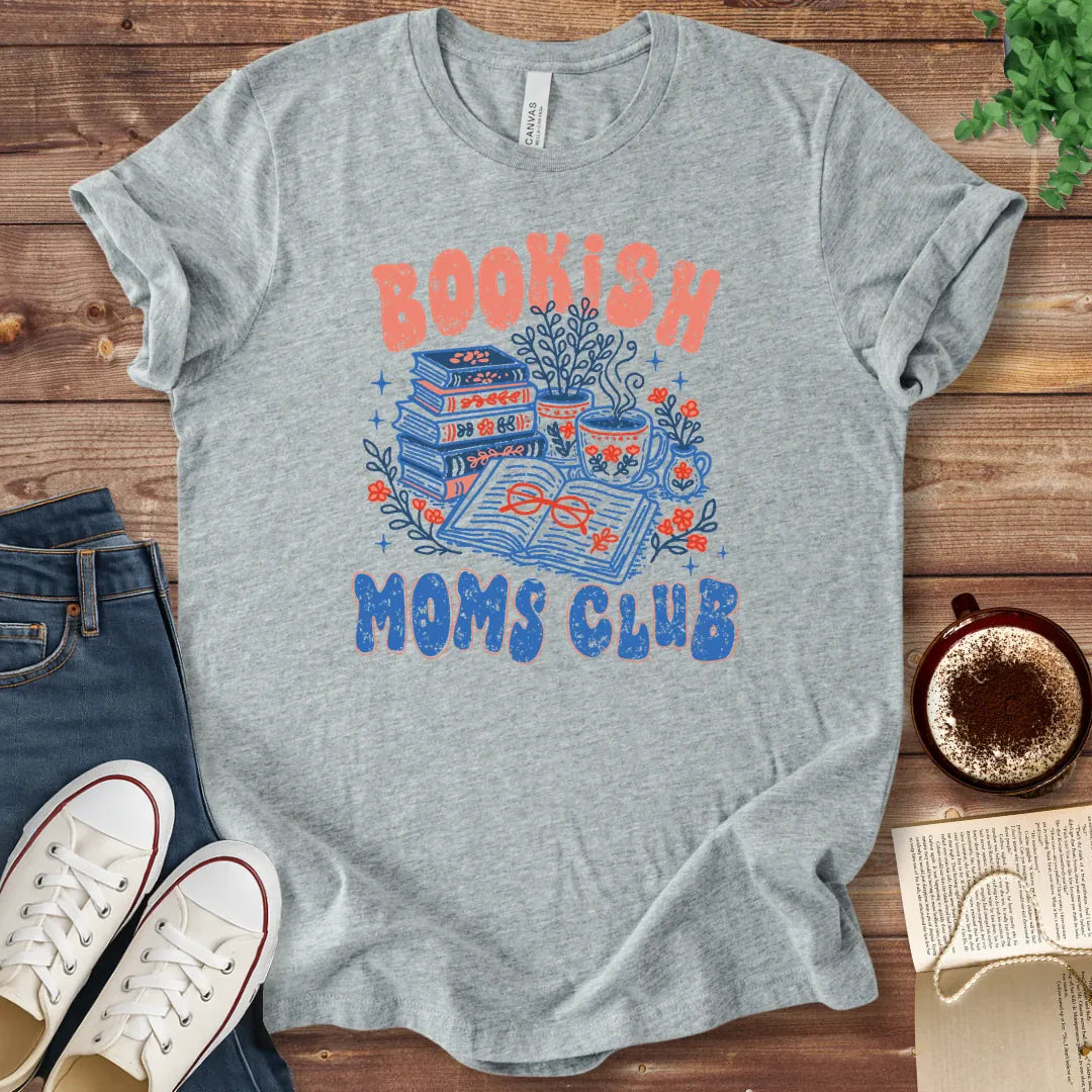 T-Shirt Athletic Heather / S Bookish Moms Club T-Shirt