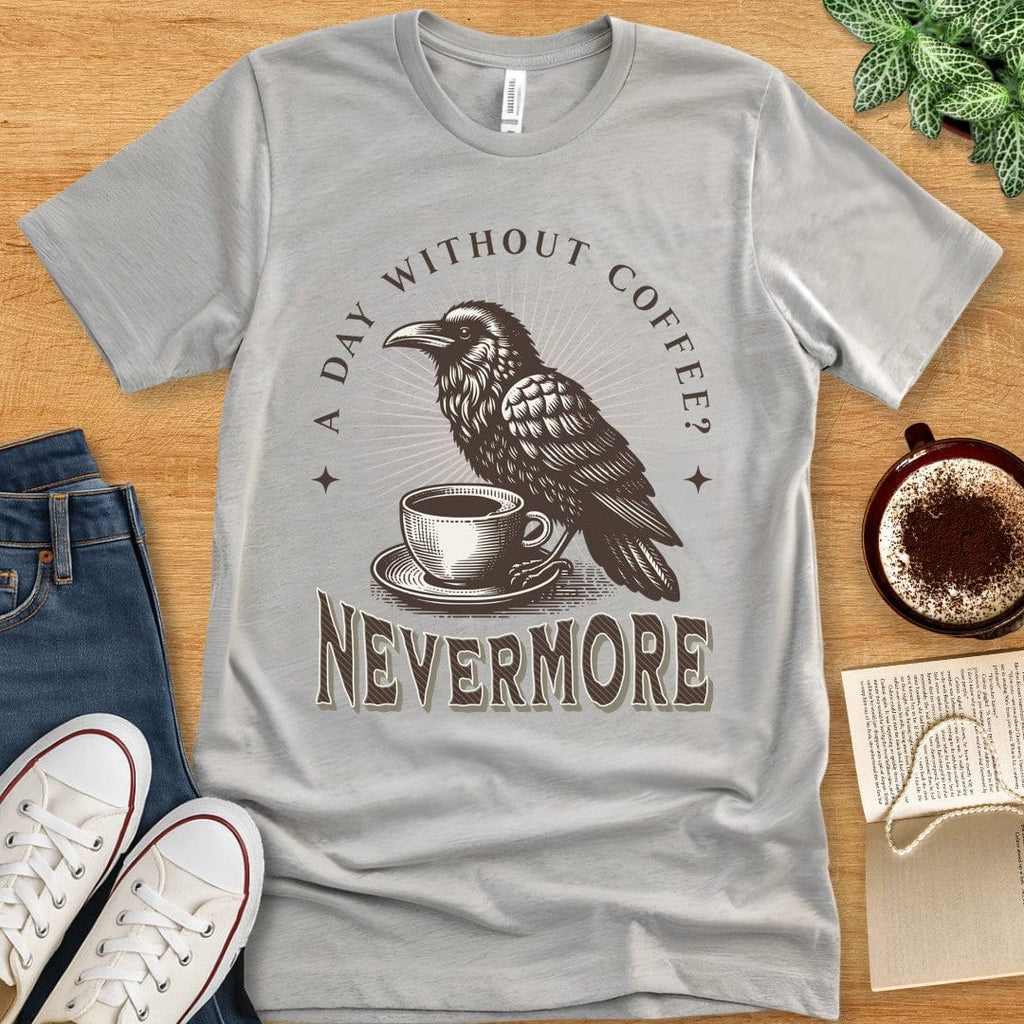 T-Shirt Athletic Heather / S Books and Coffee T-shirt “Nevermore”
