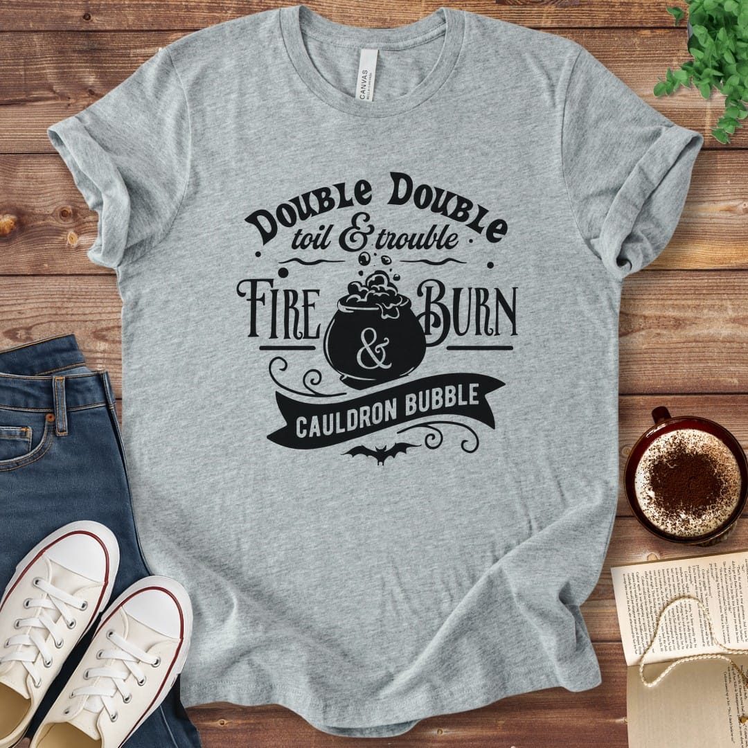T-Shirt Athletic Heather / S Double Double Toil and Trouble Macbeth T-Shirt