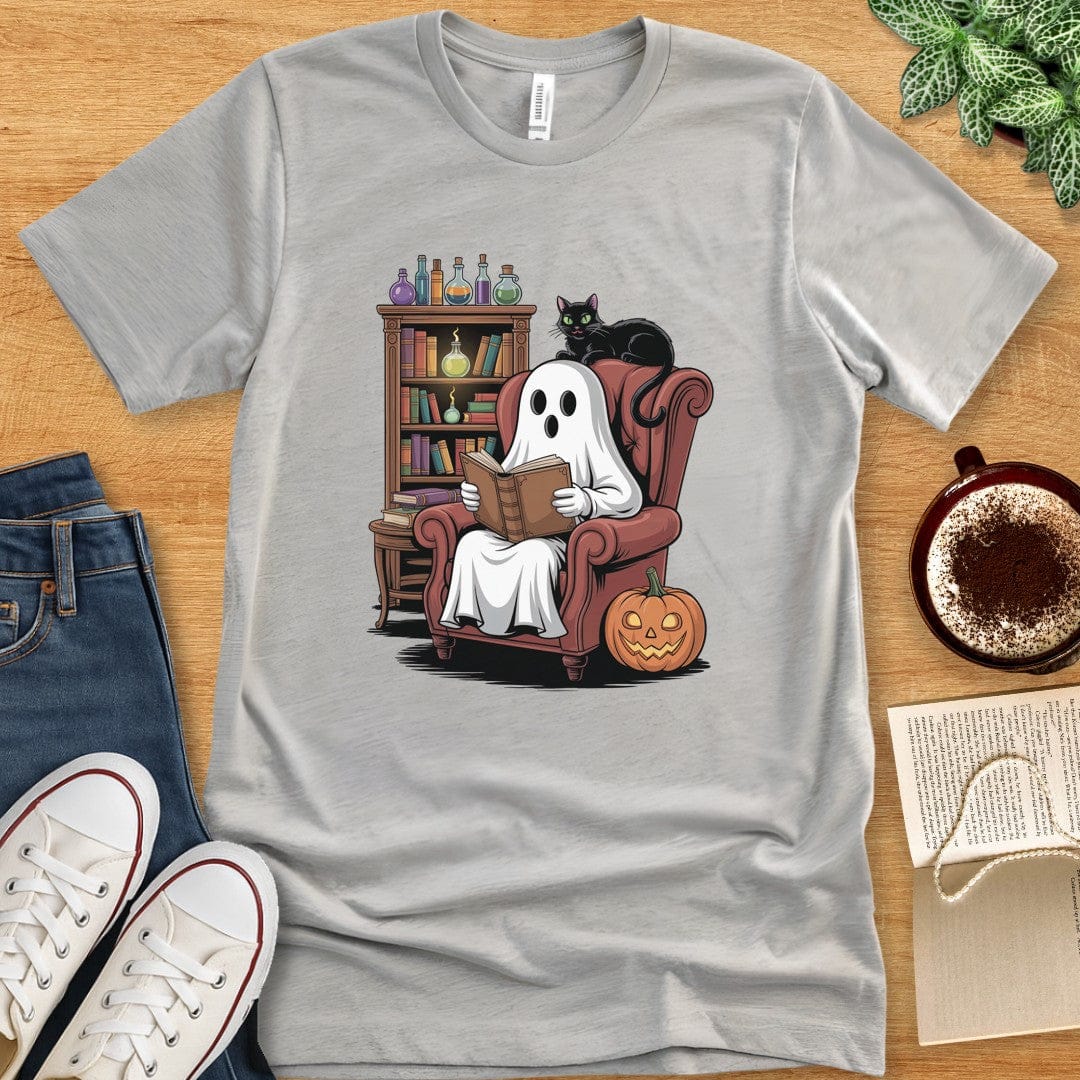 T-Shirt Athletic Heather / S Halloween Ghost Reading Shirt
