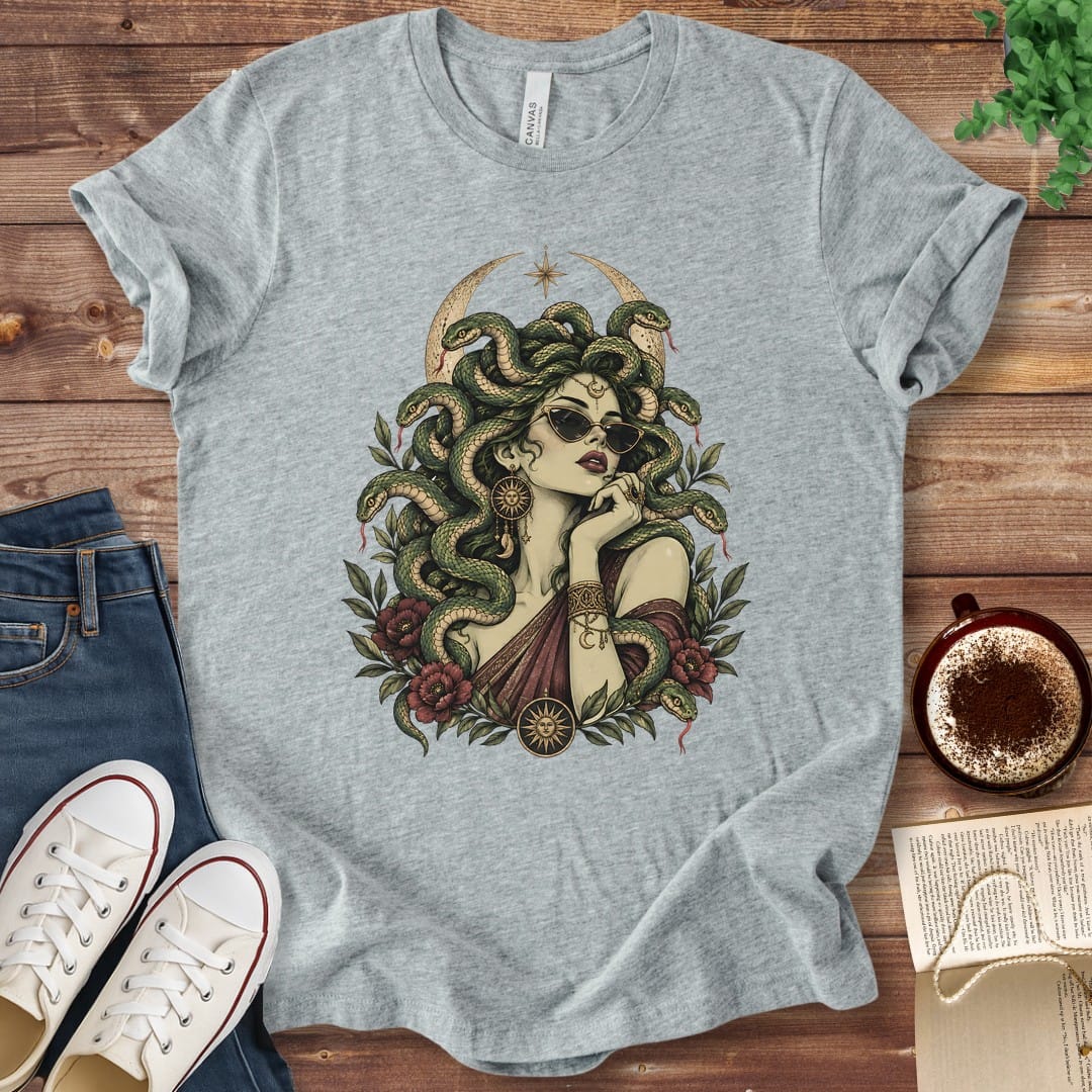 T-Shirt Athletic Heather / S Medusa Witchy Sunglasses T-Shirt