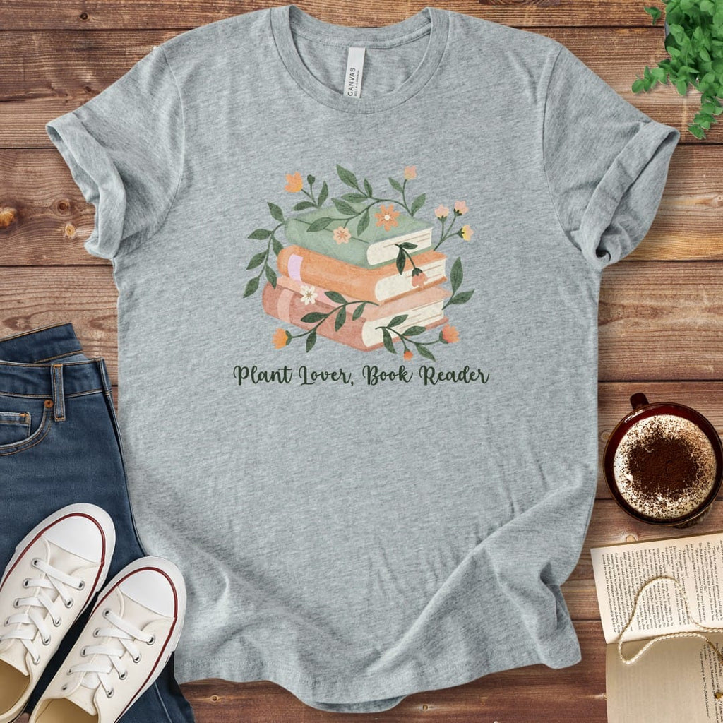 T-Shirt Athletic Heather / S Plant Lover Book Reader Shirt