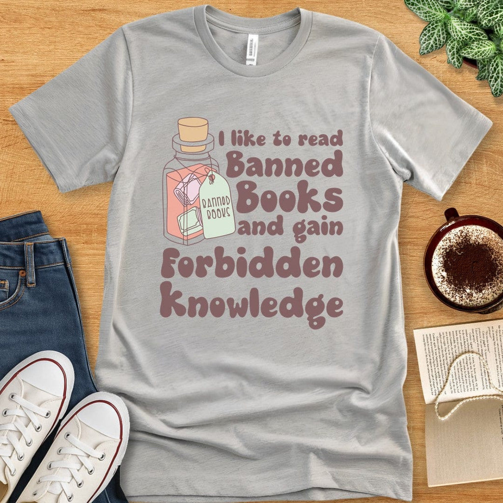 T-Shirt Athletic Heather / S Read Banned Books Gain Forbidden Knowledge Shirt