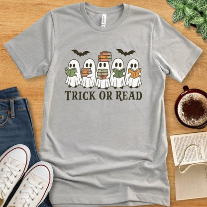 T-Shirt Athletic Heather / S Trick or Read Halloween Shirt