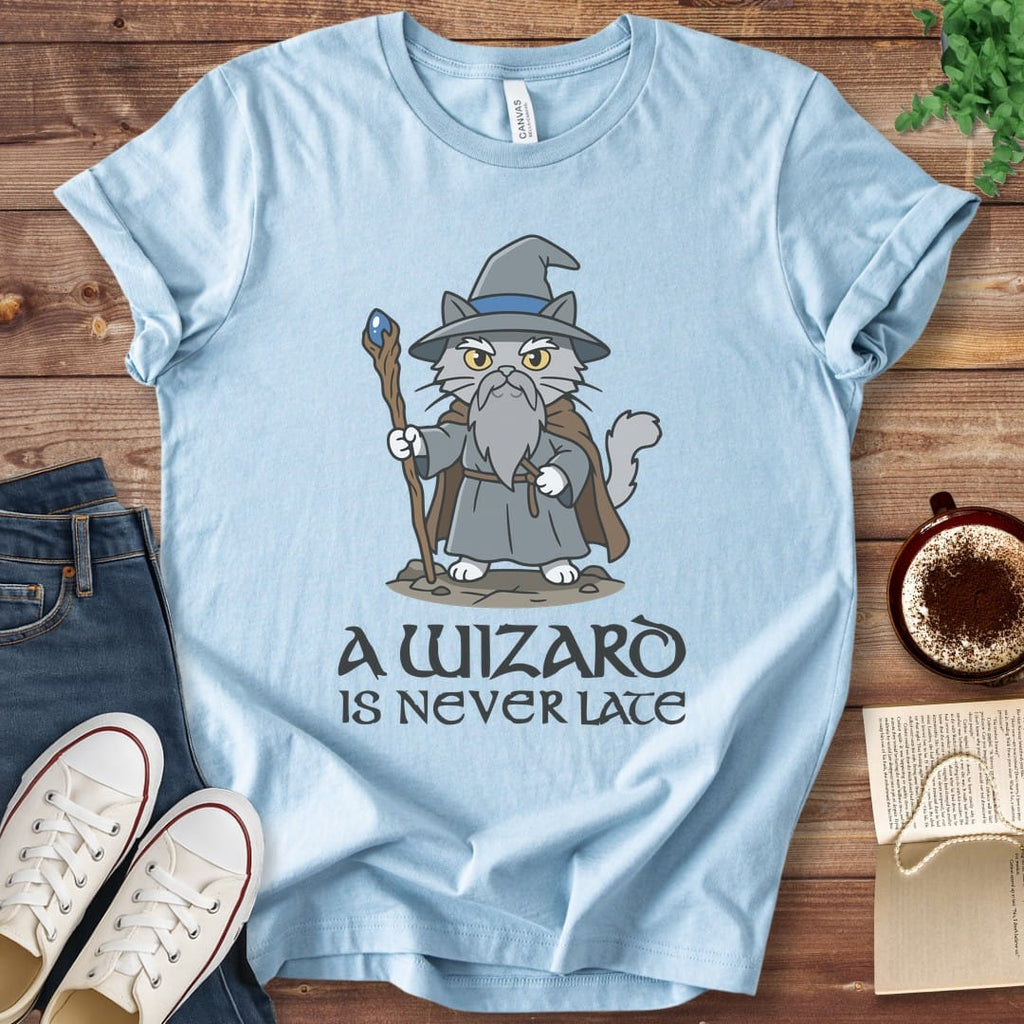 T-Shirt Baby Blue / S A Wizard Is Never Late T-Shirt