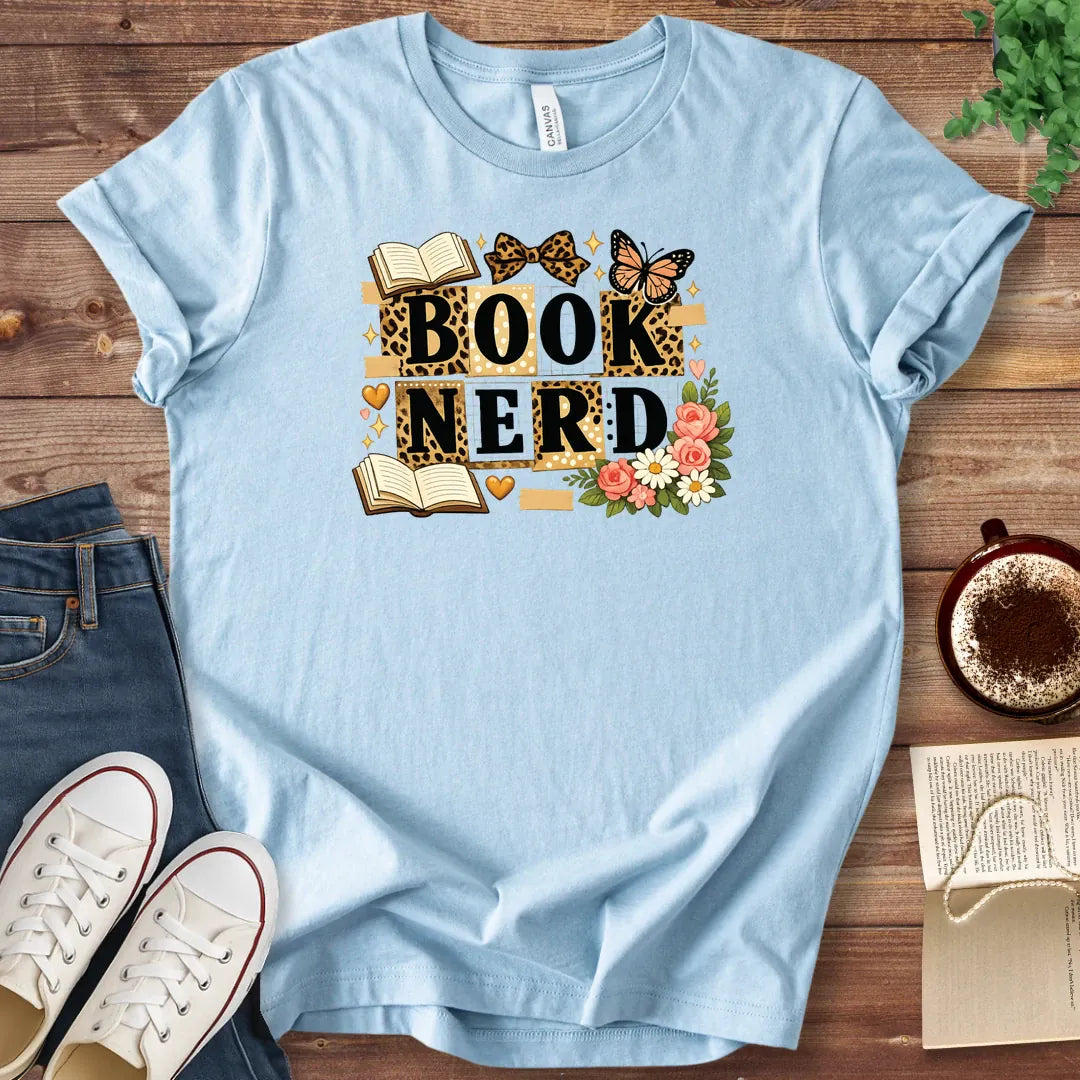 T-Shirt Baby Blue / S Book Nerd Scrapbook Shirt