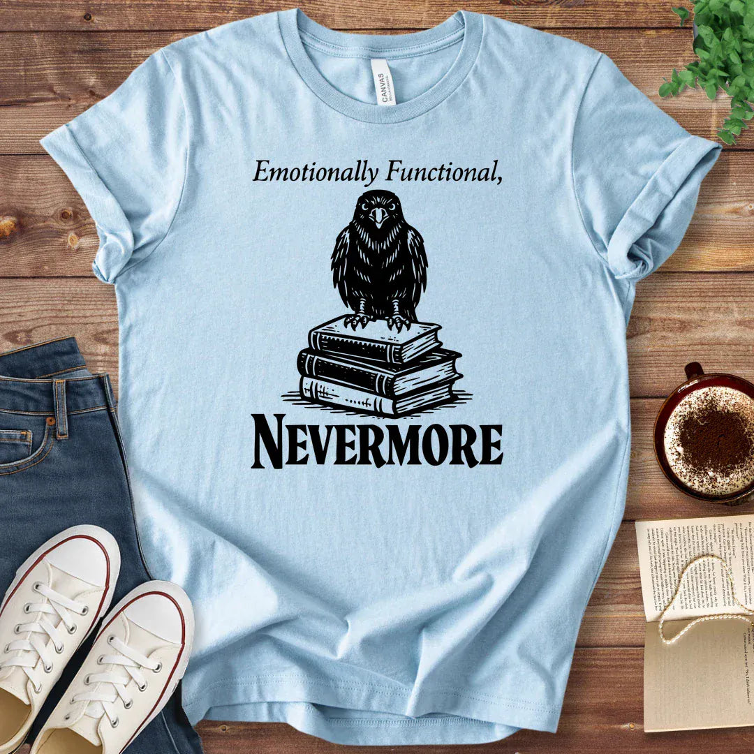 T-Shirt Baby Blue / S Emotionally Functional Nevermore Poe Shirt
