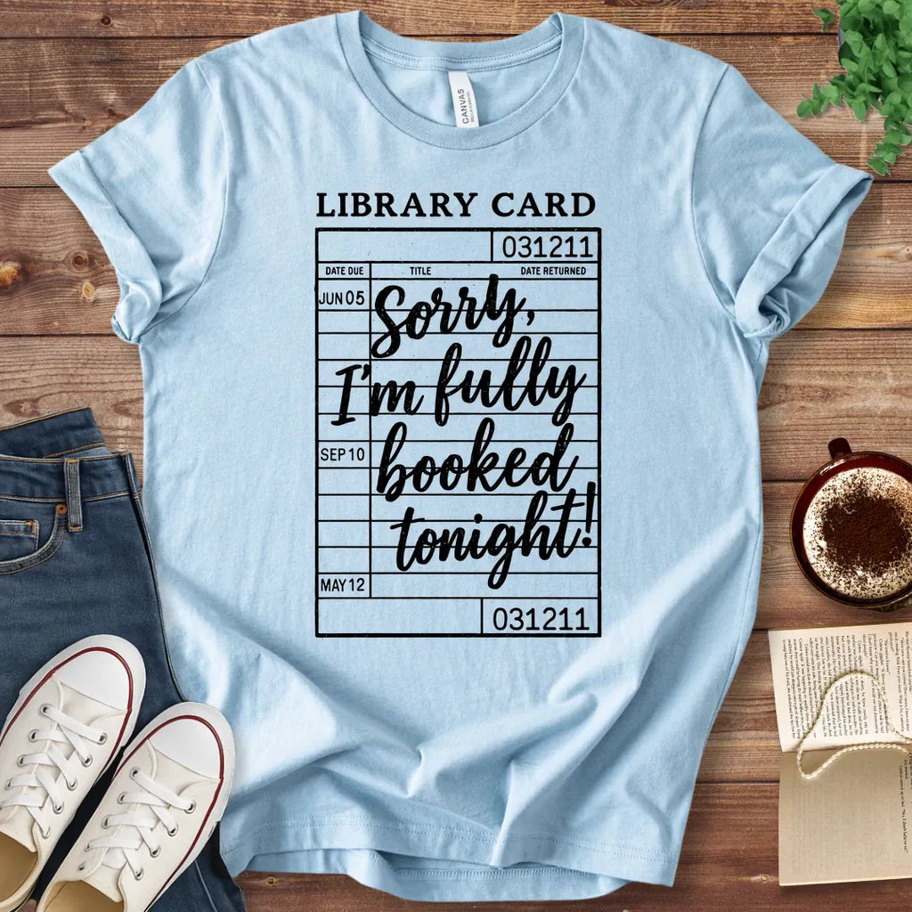 T-Shirt Baby Blue / S Fully Booked Library Card T-Shirt