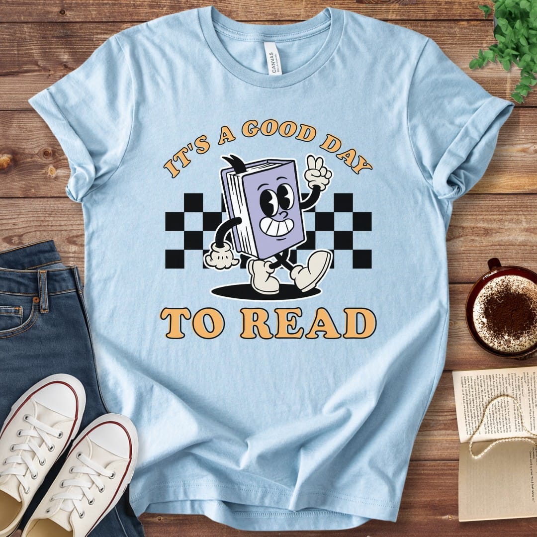 T-Shirt Baby Blue / S It's a Good Day to Read Groovy T-Shirt