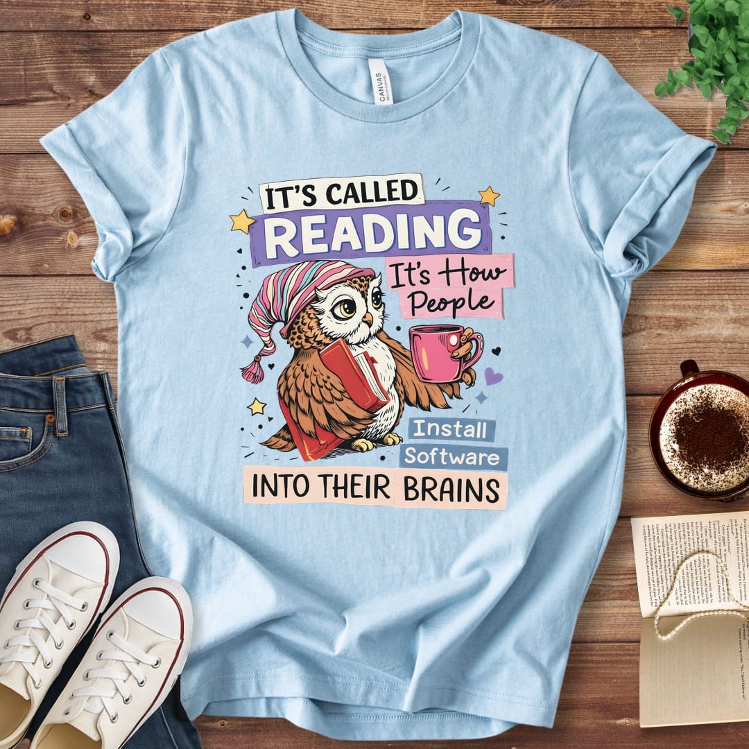 T-Shirt Baby Blue / S It's Called Reading Owl T-Shirt