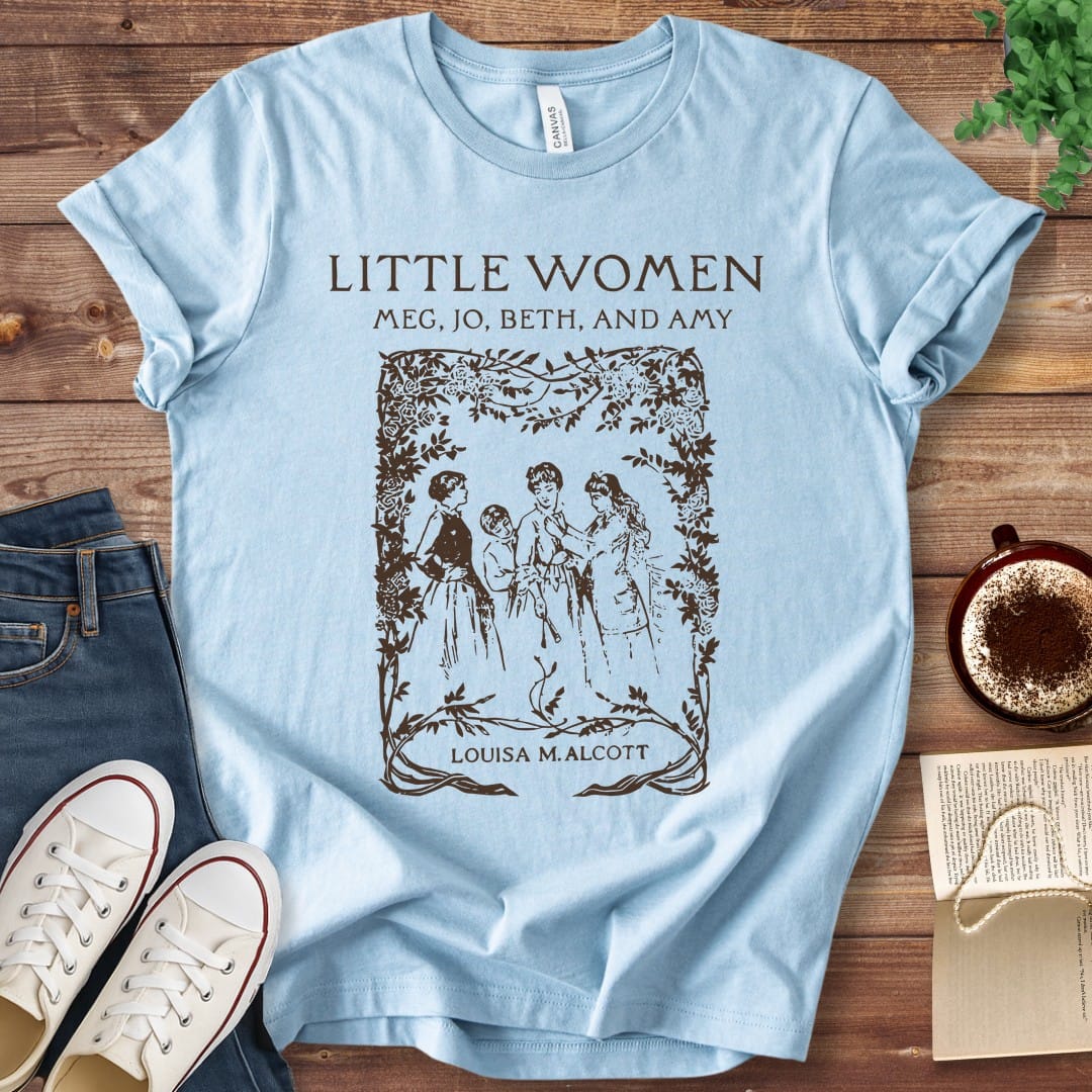 T-Shirt Baby Blue / S Little Women Book Cover T-Shirt