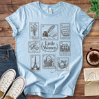 T-Shirt Baby Blue / S Little Women Stamps T-Shirt